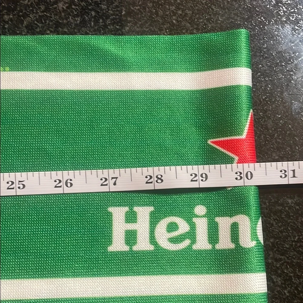 Heineken Green Scarf with White Fringe